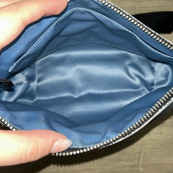 COACH POPPY Blue Plaid Silver Metallic Graffiti Purse Vintage - Picture 11 of 12